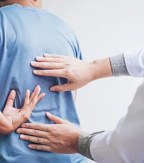 consulting patient with back pain