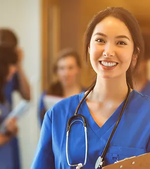 Medical student smiling